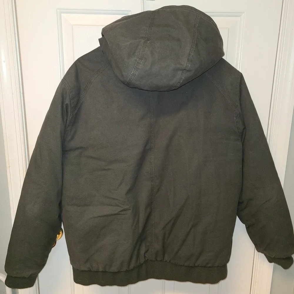 Hawke & CO COAT JACKET Dk Green‎ Featherless Fill Men Size LARGE Fuzzy lining